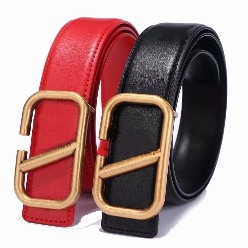 

2021 men designer belt women leather black red big gold buckle classic leisure luxury belts 3.8cm waistbands gift box, Black;brown