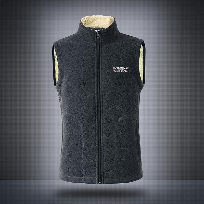 

Men's Vests Vest 2021 Spring And Autumn Fleece Jacket Plus Velvet Thick Warm Waistcoat Fluffy Dry Skin-friendly, Gray