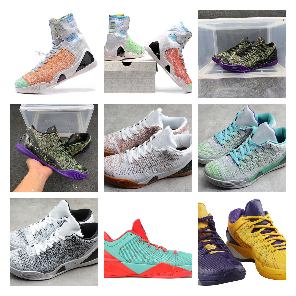 

Mamba 9 High What the Basketball Shoes White Multi-Color Custom Purple Yellow Beethoven Men Top Quality 9s Sport Shoe Sneakers With Box, 38