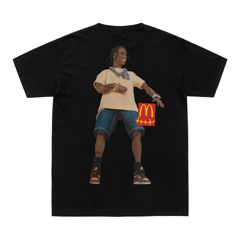 

Men Women Cactus Jack Summer T-Shirt Travis Scott Crew 100% Cotton Hip Hop Streetwear O-Neck Funny Print Tees Tops, White;black