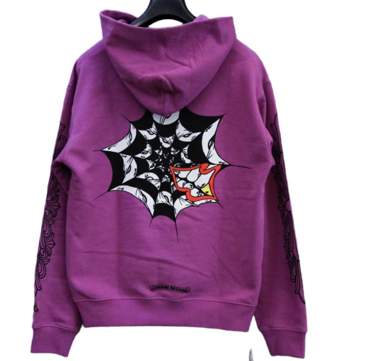 

New Crow Mattyboy Graffiti Purple Spider Web Hoodie Sweater Unisex, Picture color