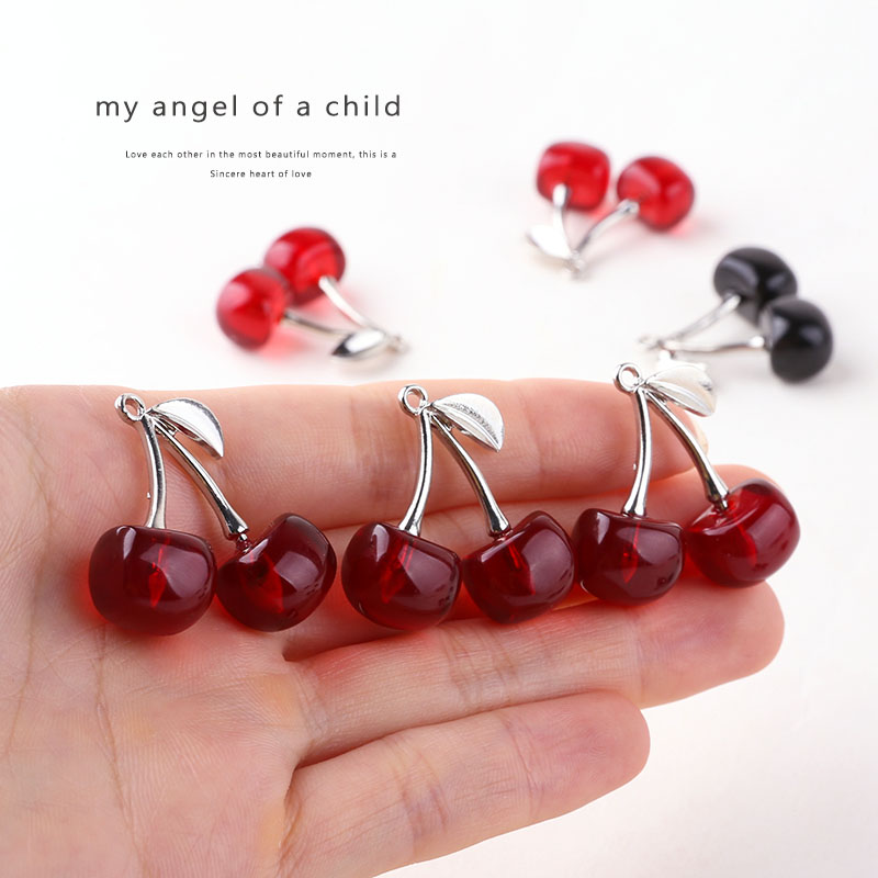 

Cherry Metal Fruit Charms Silver Color Earring Charms for Jewelry Making