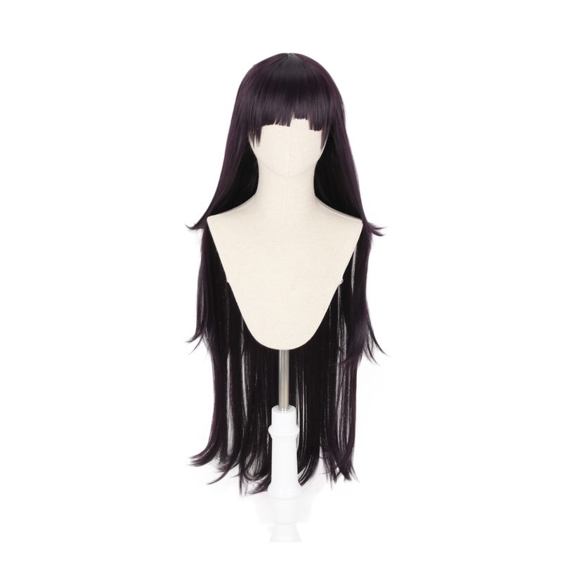 

Dangan Ronpa Tsumiki Mikan Long Wig Cosplay Costume Danganronpa Women Heat Resistant Synthetic Hair + free 1pcs Keychain, Black
