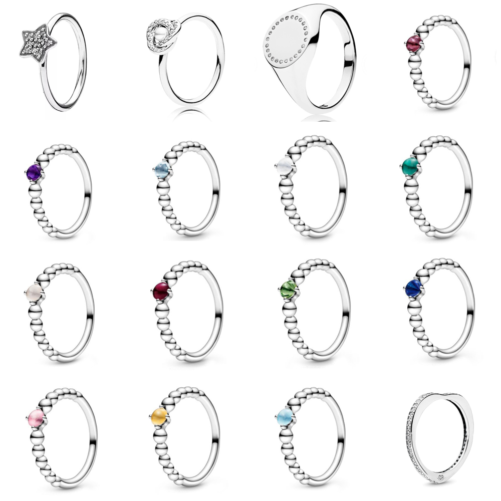 

NEW 2021 100% 925 Sterling Silver190891CZ Clear Pave Star Ring and luxurious DIY Women Original Bracelet Fashion Jewelry Gift