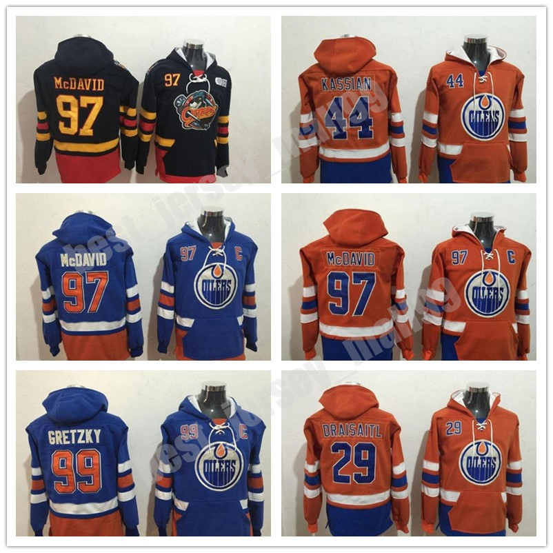 

Edmonton Oilers Hockey 97 Connor McDavid 29 Leon Draisaitl 44 Zack Kassian 99 Wayne Gretzky Hoodie Sweater Jerseys, Colour 1