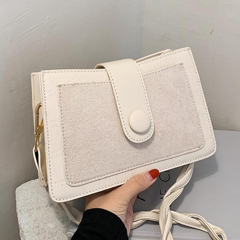 

Vintage Square Crossbody bag 2021 Fashion New Quality Matte PU Leather Women's Designer Handbag Travel Shoulder Messenger Bag, Black