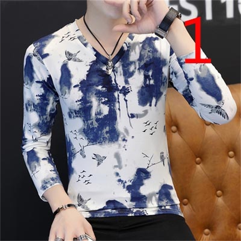 

2021 Men's Short-sleeved Printing Summer New Ice Silk T-shirt Thin Section Tide Brand Pattern Round Neck Shirt Cx Yeqh