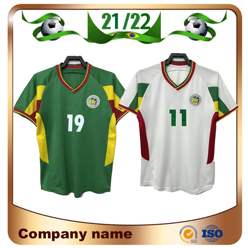 

2002 2003 Senegal Retro Soccer Jerseys 02/03 O.DAF DIOP H.CAMARA KH.FADIGA DIOUF national team shirt football Uniform, 2002 home