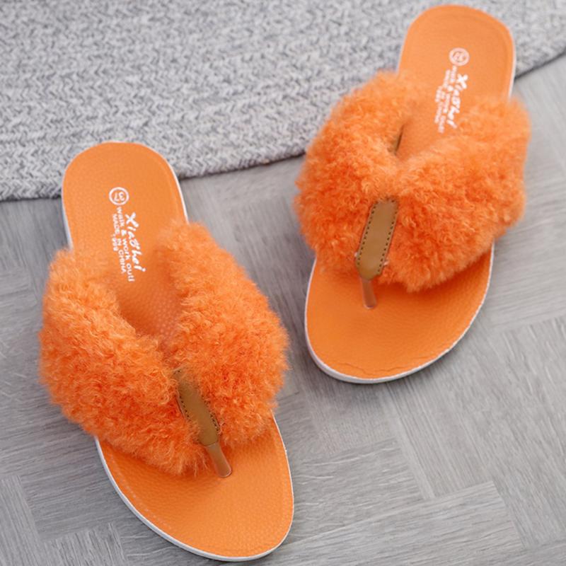 

Slippers Miaoguan Women Home Comfort Fashion Furry Slides Flip Flops Woman Indoor Shoes Flat Cute Solid Female House, Blue