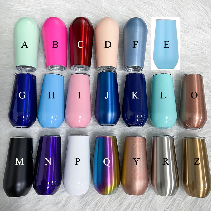 

6oz Wine Tumbler Vacuum Insulated Mugs Stainless Steel Beer Mug Coffee Milk Cup Family Party Supplies Kitchen Drinking Tumblers, Customize