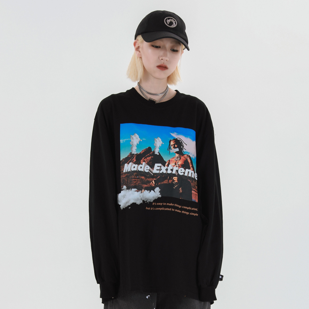 

2021 New Kawaii Cute Harajuku Japanese Streetwear Women Long Sleeve Tshirts Oversized Shirts Sweatshirts Black Clothing Winter U4id, White