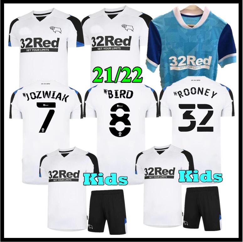 

21 22 DERBY COUNTY soccer jerseys ROONEY home white 2021 2022 camisetas de fútbol LAWRENCE BOGLE WAGHORN maillot football shirt BIELIK Top thailand quality, Blue