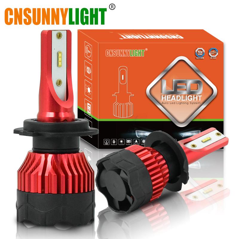 

Car Headlights CNSUNNYLIGHT 2PCS Auto K5 6500K LED H7 H4 H1 H11 9005 Headlight Bulbs 8000Lm 48W/Pair Customized ZES Chips Automotive Lamps