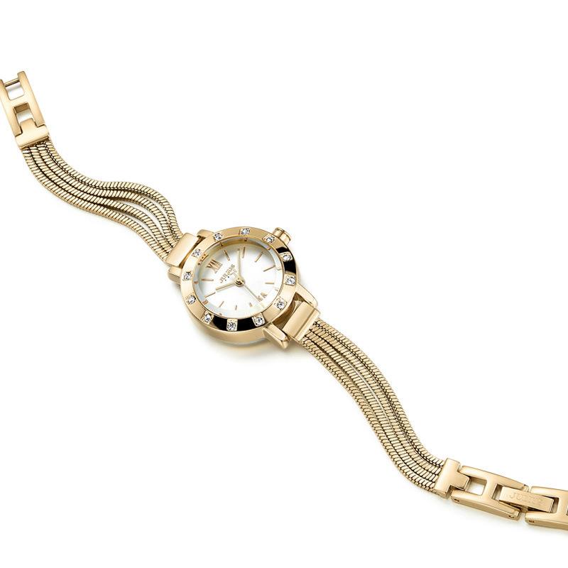 

Wristwatches Small Lady Women's Watch Japan Quartz Hours Fine Fashion Clock Dress Chain Bracelet Snake Tassels Girl Birthday Gift Julius 715, Brown