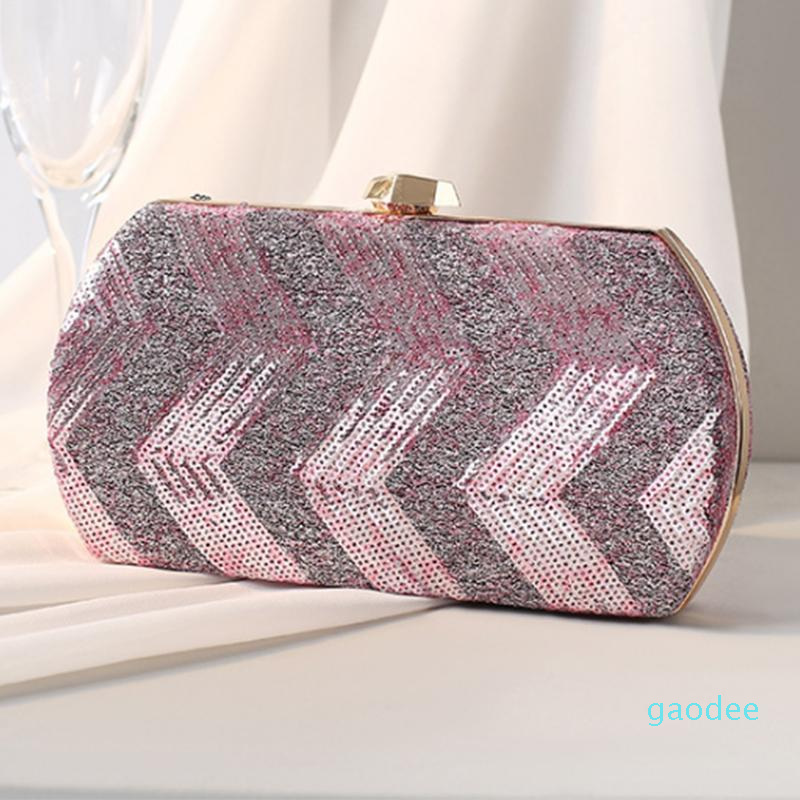 

Designer-Evening Bags Women Clutch Bag 5 Colors Handbag Elegant Female Long Chain Phone Case Lady Prom Party Purse Sparkling Dinner, Black