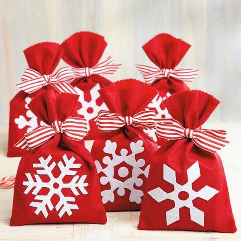 

Christmas Decorations Santa Gift Bag Candy Snowflake Crisp Drawstring Merry For Home Year 2021 Presents