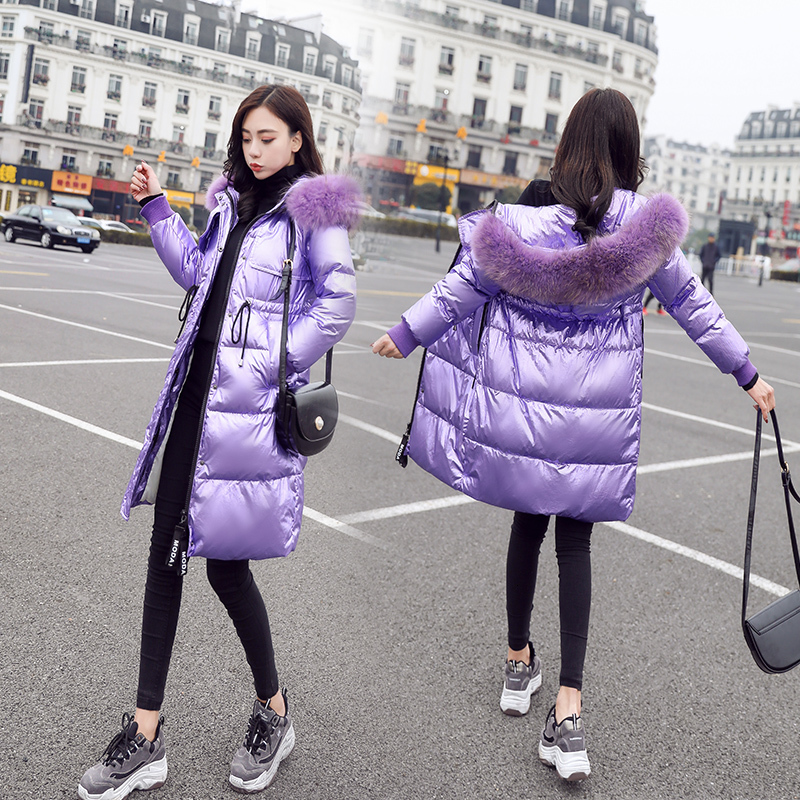 

2021 New Autumn Real Raccoon Fur Collar Long Coat Female Parkas Down Er Winter Jacket Women Pp120 Vifn, Black