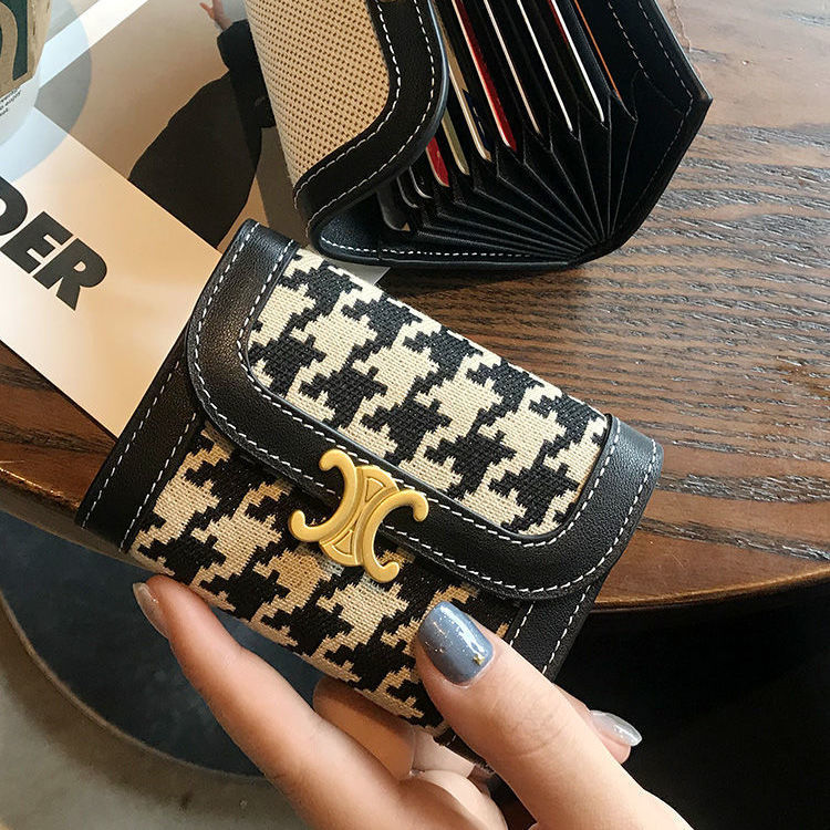 

2022 Luxurys Designer Bags card bag female new compact ultra-thin multi-card slot large capacity exquisite high-end card bag to, Houndstooth/bag cover-organ. card holder