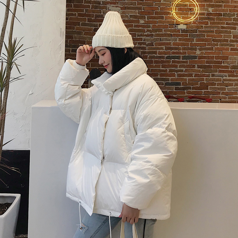 

2021 New Autumn Winter Women Cotton Coat Jacket Female Thicken Warm Stand Collar Outwear Parkas Pp197 Sz79, Black