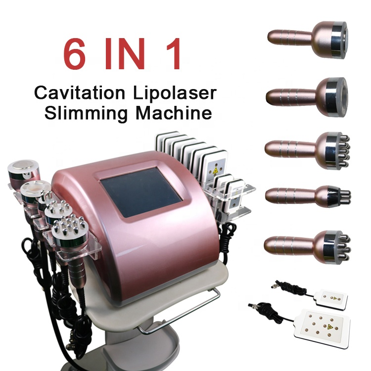 Portable Face Lift Weight Loss Body Sculpting Vacuum RF Fat Removal Ultrasonic 6 IN 1 40k Radio frequency Cavitation Lipolaser Body Shape Slimmin-image-735422004