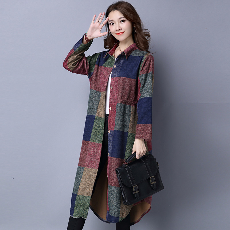 

2021 New Longue Women's Tunique Slim Vintage Floral Trench Coat Para As Mulheres Autumn Plus Size Women Clothing Wx01 Gxta, Landscape