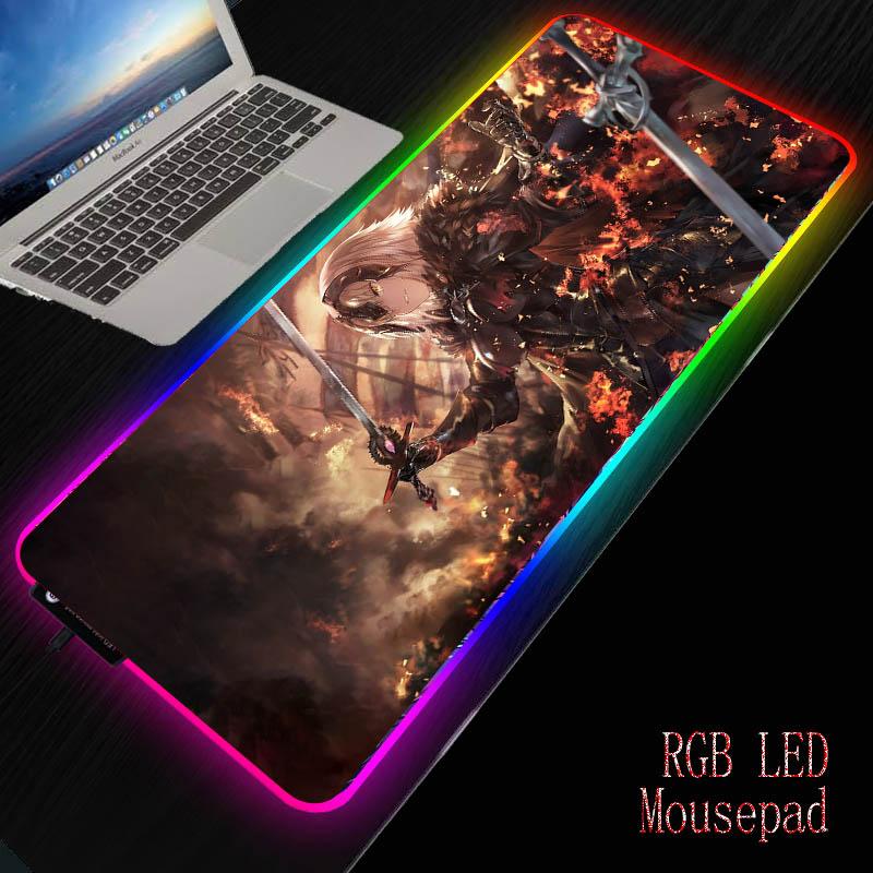 

Mouse Pads & Wrist Rests XGZ 900x400/350X600mm Anime Fate Grand Order Gaming RGB Large Pad Big Mat Computer Mousepad Led Backlight Mause