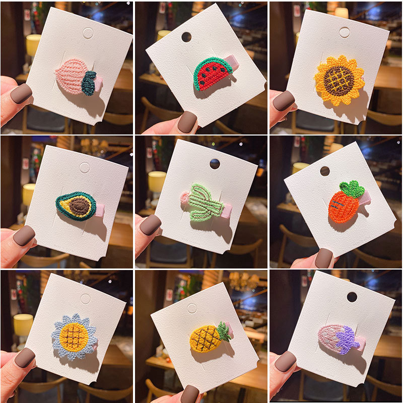 

15 Styles Ins Cute Girl Hair Accessory Barrettes All Different Fruit Decoration Accessories kids Jewelry Birthday Party Gift Clipper, Mix 15 design