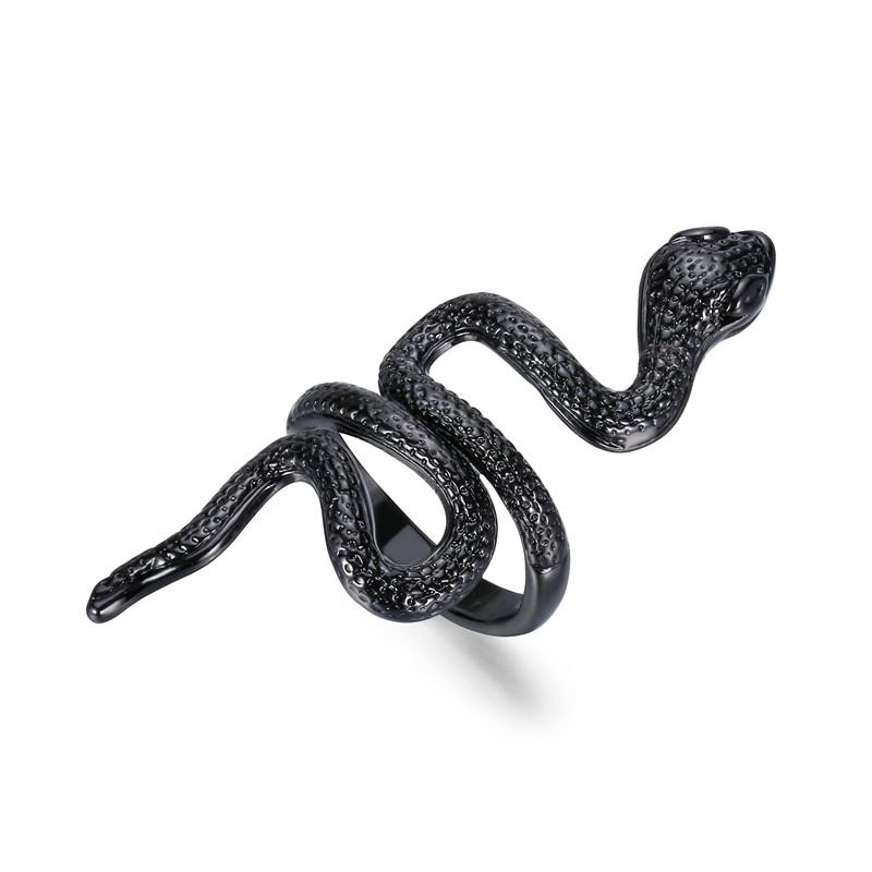 

Cluster Rings 1pc European Personality Twining Snake Opening Ring For Women Punk Antique Color Finger Exaggeration Men R158-3