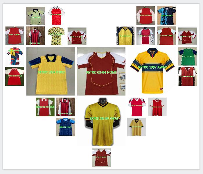 

HIGHBURY FOOTBALL SHIRT JERSEY PIRES HENRY REYES 2002 04 Retro JERSEY 2005 06 98 99 BERGKAMP 94 95 ADAMS Persie 96 97 Galla, Black;yellow