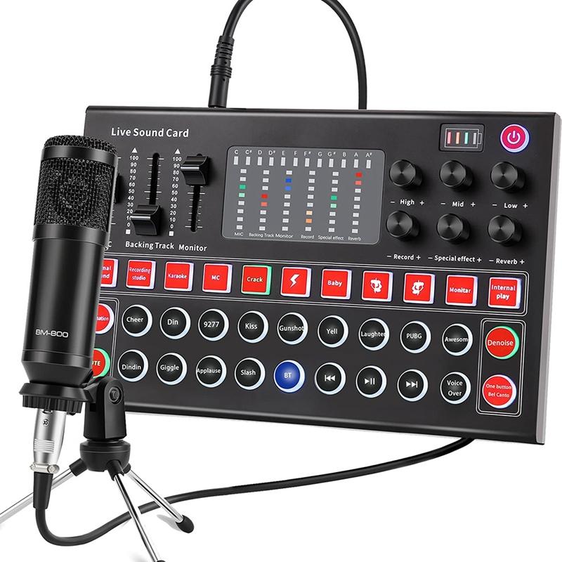 

Sound Cards Audio Interface,Sound Card And DJ Mixer, Used For Live Broadcast, Suitable Family, Friends, Outdoor/Indoor,Parties