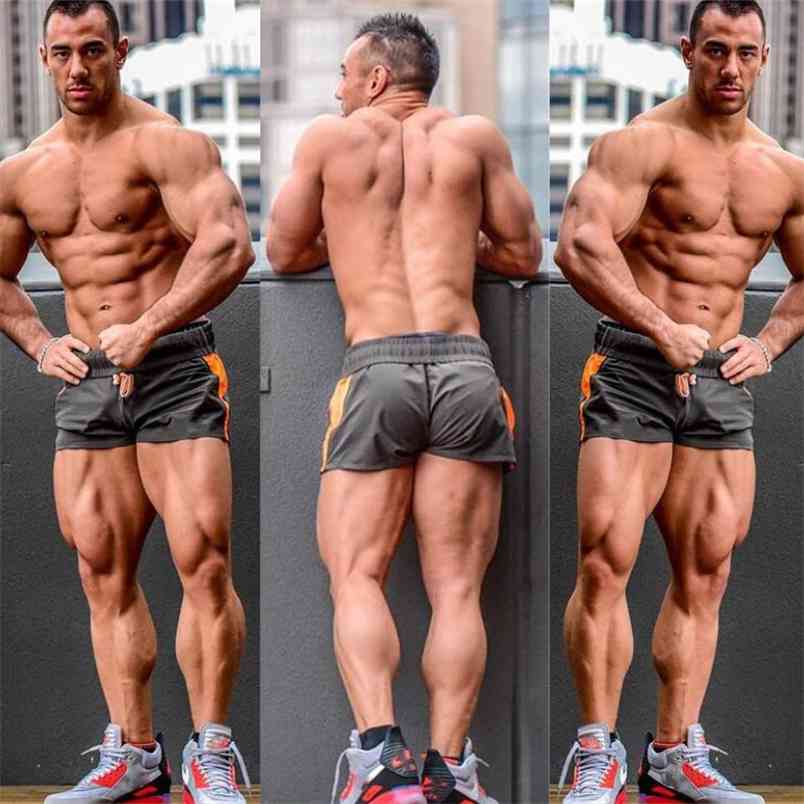 

Summer Mens Shorts Gyms Fitness Bodybuilding Casual Joggers Workout Brand Sporting Short Pants Sportswear Sweatpants 210629, Black