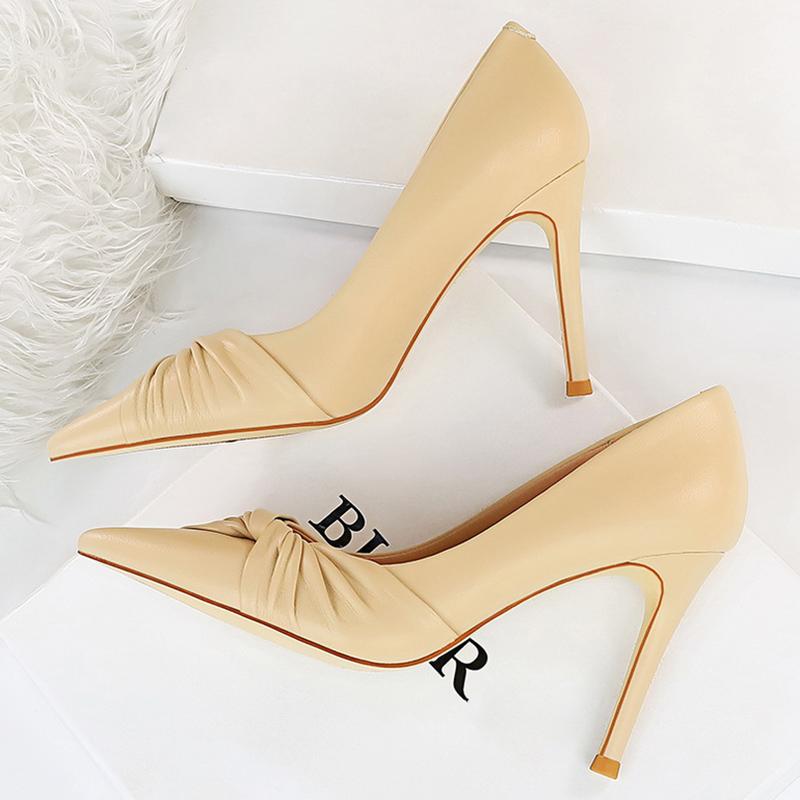 

Dress Shoes 2021 Women 9.5cm High Heels Pumps Basic Designer Plus Size 43 Escarpins Elegnat Office Lady Wedding Bridal Party, White