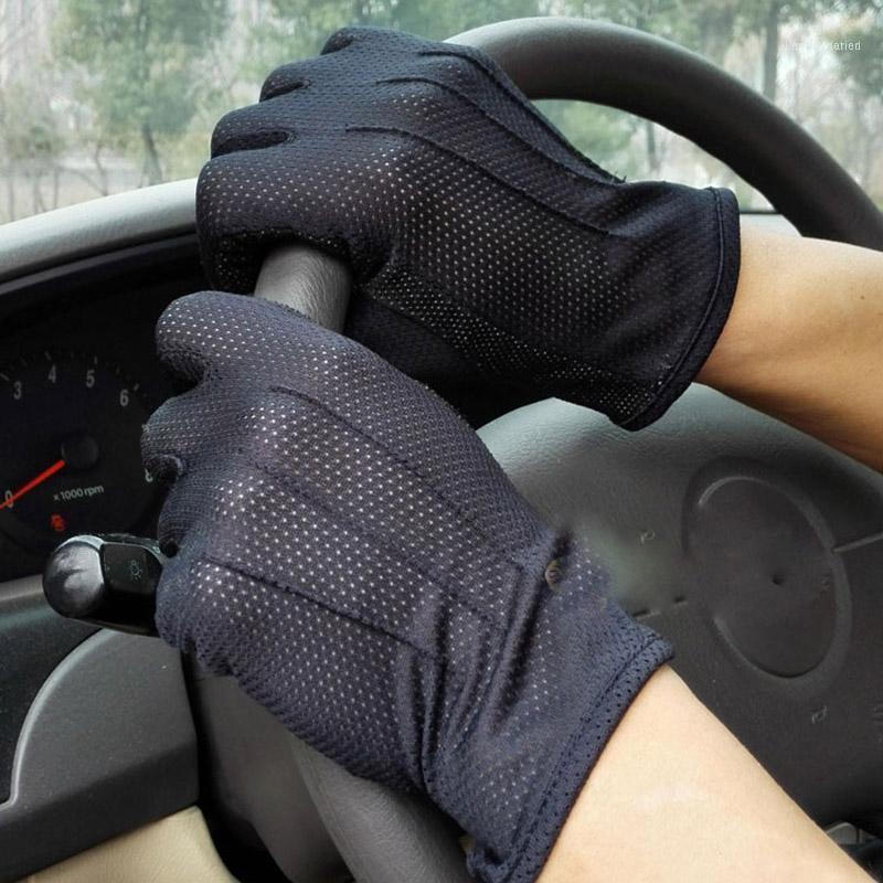 

Five Fingers Gloves Men Summer Sports Fitness Non-slip Cycling Sunscreen Short Sun Mittens Thin Cotton Breathable Touch Screen Driving L201