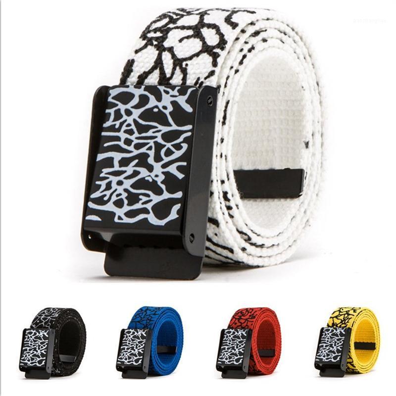 

Belts 2022 Automatic Buckle Casual Canvas Men For Women Punk Hip Hop Waist Strap Jeans Trouser Black Female Harajuku Waistband, Black;brown