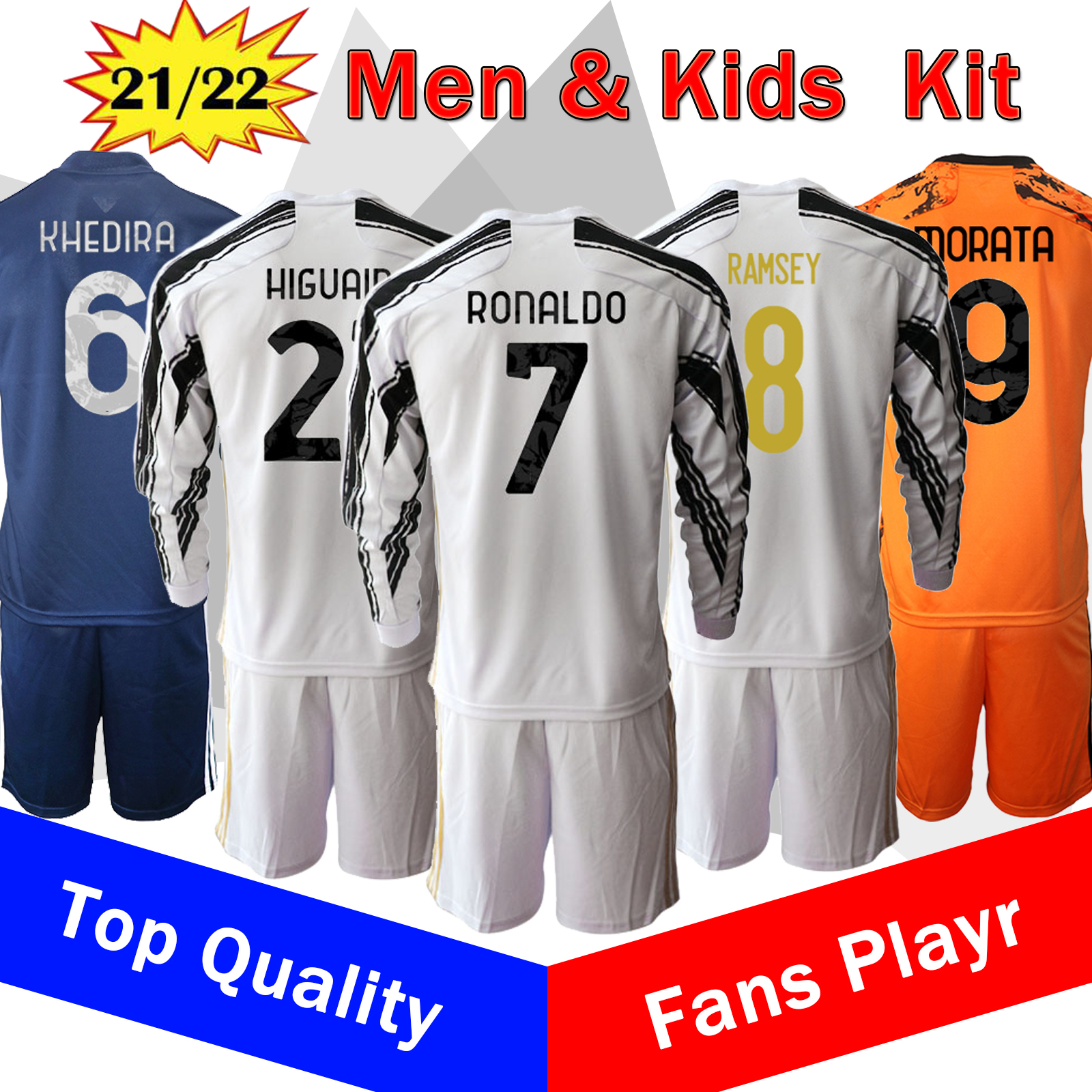 

20 21 Season soccer jersey fans playr Cristiano football training suit tracksuit Long sleeve shirt pants Men Women and Kids Kit, Away 1