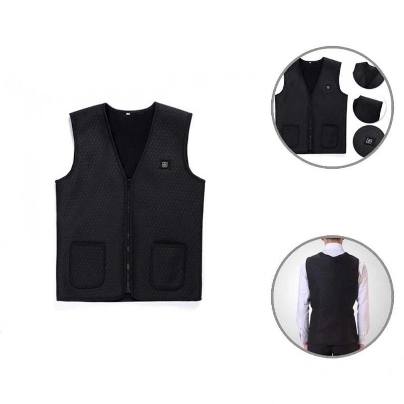 

Men' Tank Tops Energy-saving Great Breathable Winter Waistcoat Electric Vest Safe For Work, Black