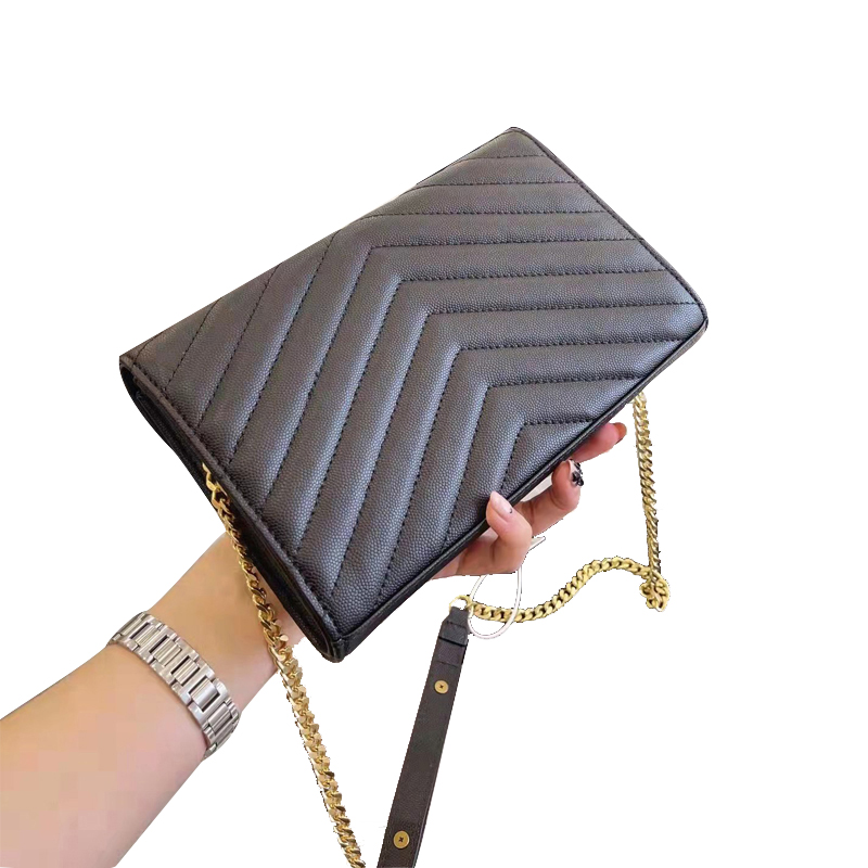 

2022 TopGenuine Leather Handbag Comes With Box WOC Chain Bag Women luxurys Fashion Designers Bags Female clutch Classic High Quality Girl Handbags composite tote, Black