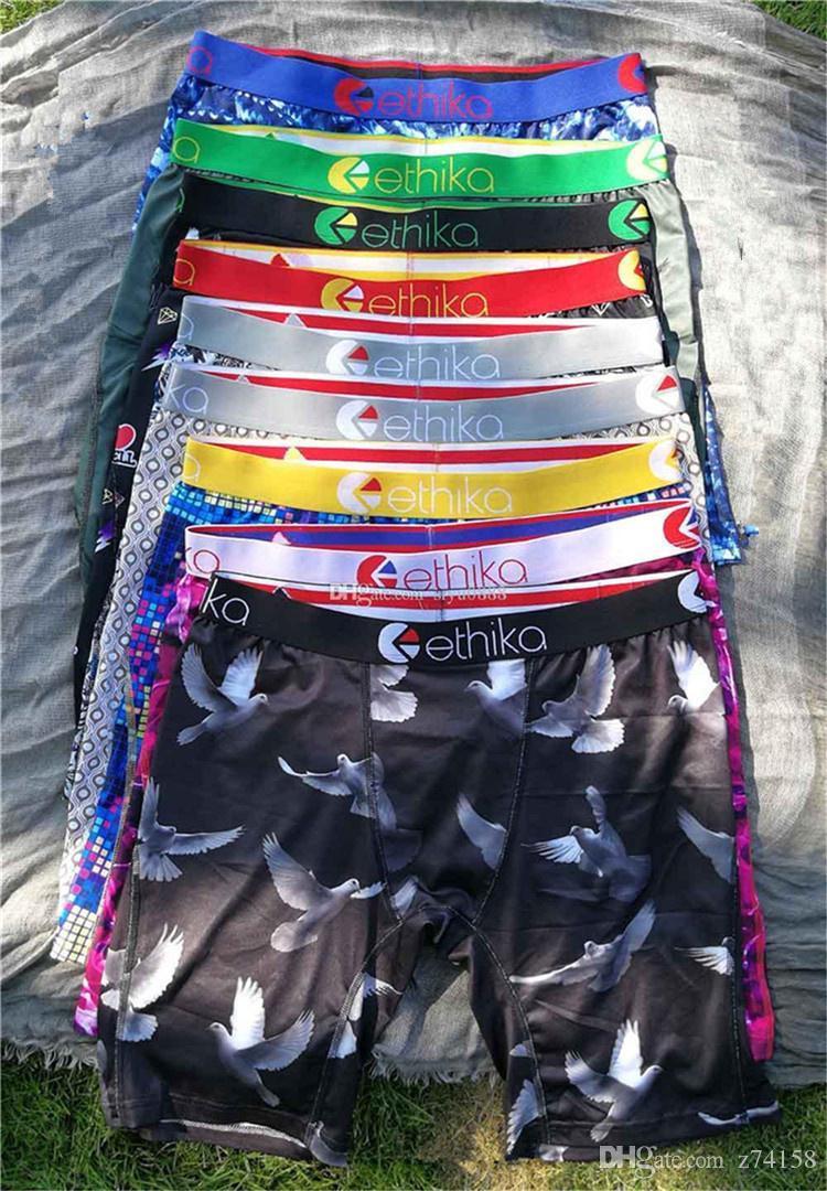 

100% cotton breathable Ethika men' underwear soft men' boxers short letter underwear for men' sexy underwear quick drying