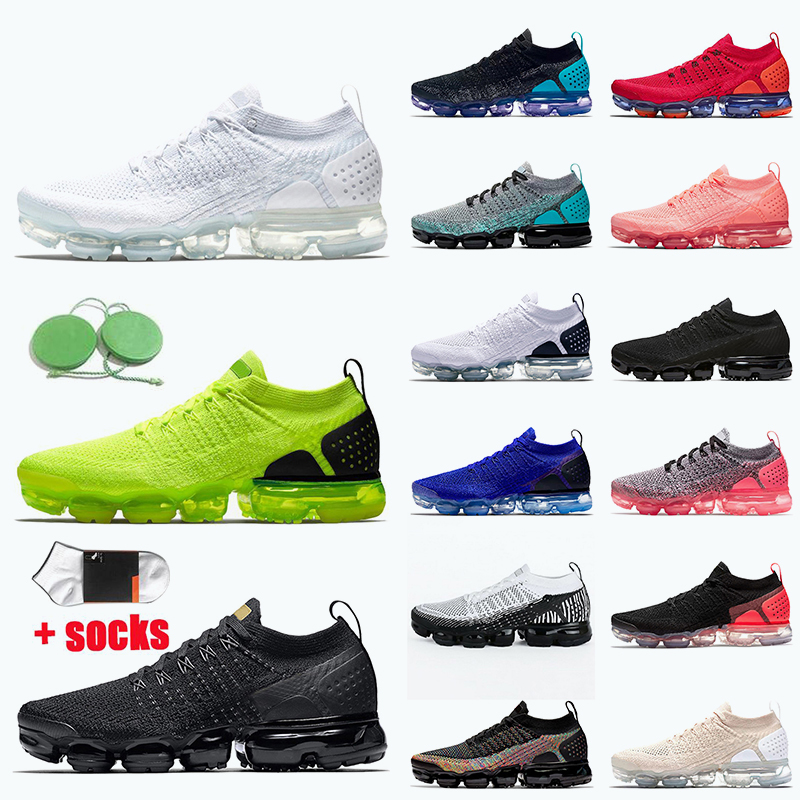 

High Quality Rust Pink Women Mens Running Shoes Nik Air Vapormax Flyknit Moc 2.0 Trainers Volt Black Metallic Gold Triple White Red Orbit Sneakers, #14 beige 36-45