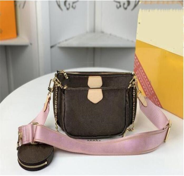 

2022 Leather Women's shoulder bag Coin Purses Old Flower Women Fashion Luxurys Handbags, Blue