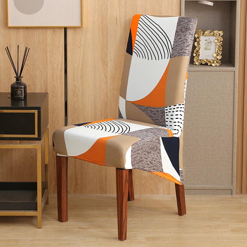 

Chair Covers XL Size Printed Cover Spandex Stretch High Back For Dining Room Wedding El Banquet Home Kitchen Seat Case