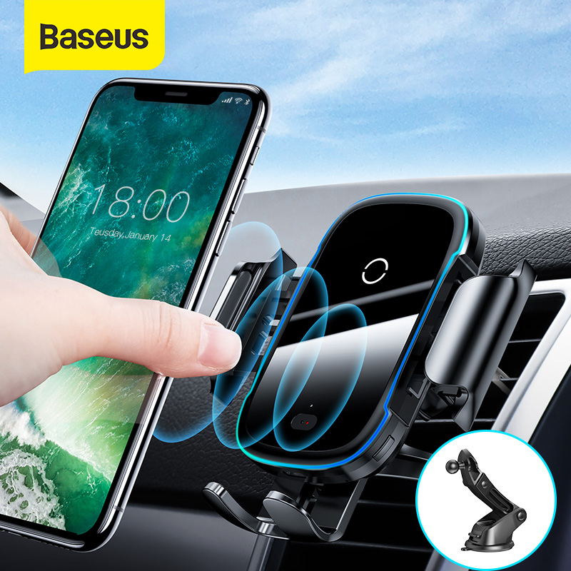 

Baseus Wireless Car Charger For iPhone 11 Light Electric 2 in 1 Wireless Charger 15W Car Phone Holder For Huawei Samsung Xiaomi