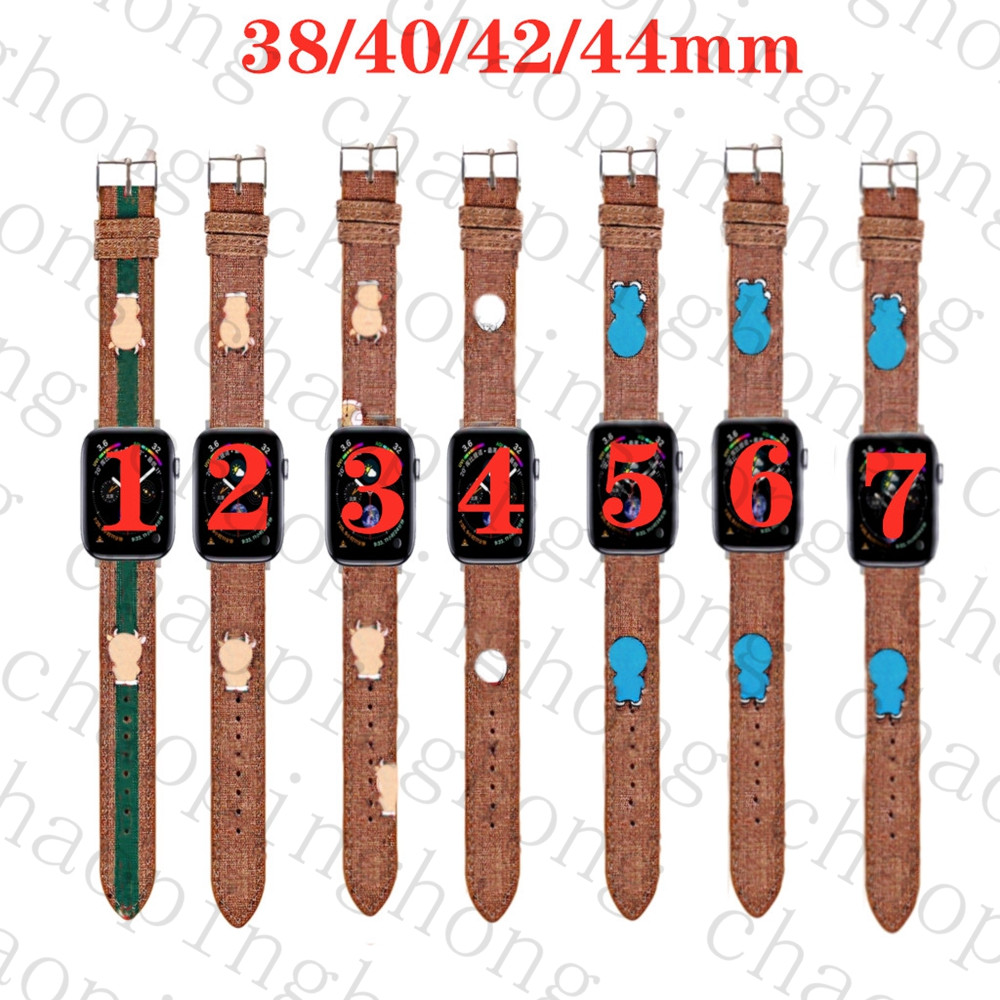 

Cute Watch Strap 42mm 38mm 44mm iwatch 2 3 4 5 For iPhone Wrist Apple Bands 40mm Bracelet Fashion Stripes Watch Band Anime Cartoon Leather for Women men