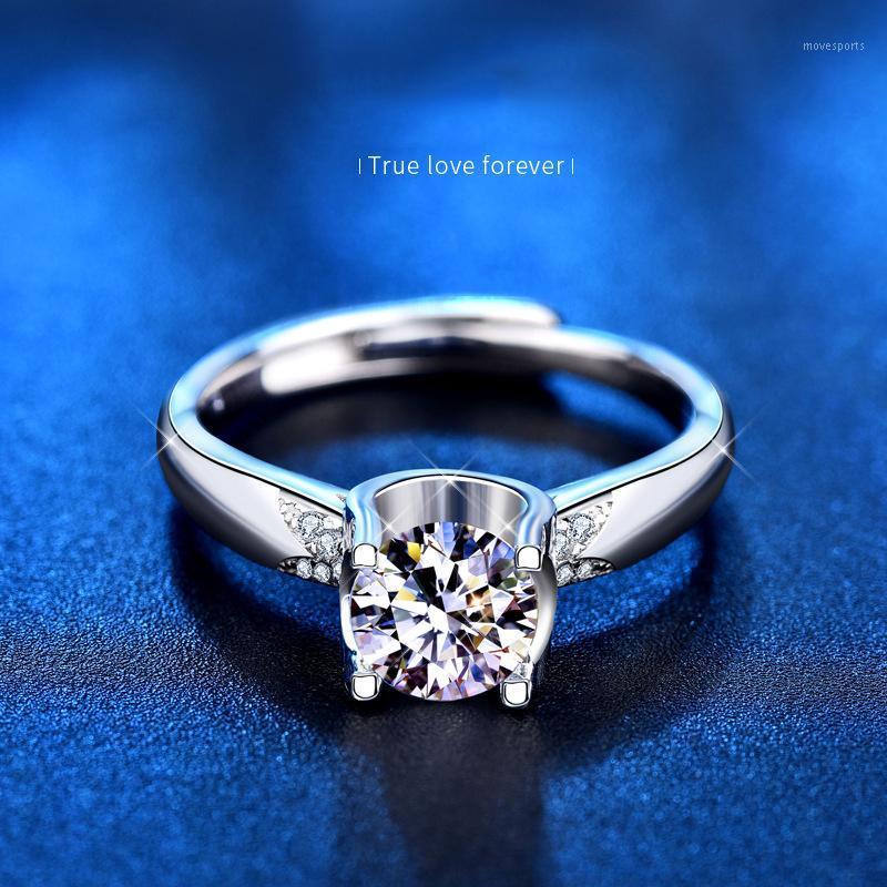 

Cluster Rings Classic Luxury Real Solid 925 Sterling Silver Ring 2Ct 10 Hearts Arrows SONA Diamond Wedding Jewelry Engagement For Women1