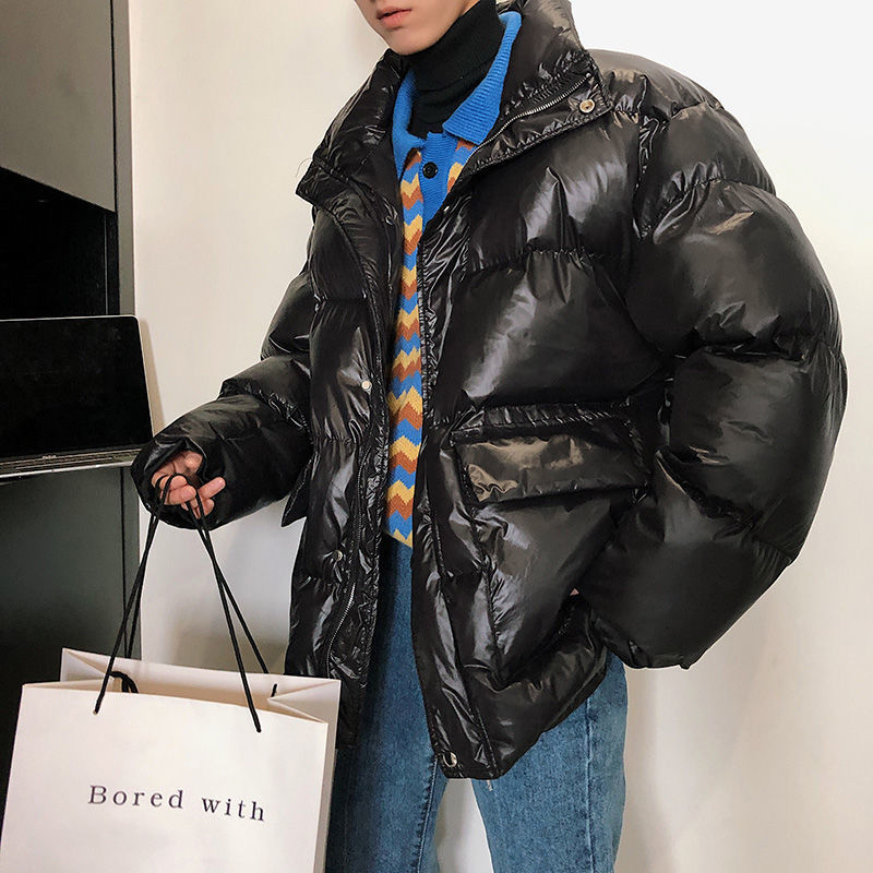 

2021 New Winter Bright Color Men's Warm Fashion Casual Hooded Short Coat Men Streetwear Loose Thick Jacket Parka Mens Clothes Ez31, Dark green