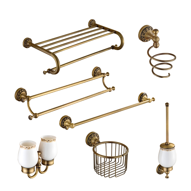 

2021 New Accessories Old Bronze Toilet Europe Sculpted Set Irons Fixed to Wall of the Product Bathroom 33q4