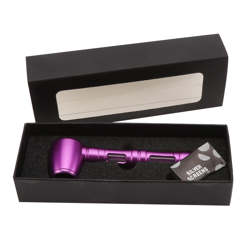 

High Quality Allumium Alloy Metal Tobacco Pipes Durable Glass Smoking Pipe Cigarette Filter Collector Vaping Dry Herb Vaporizer 6 Colors