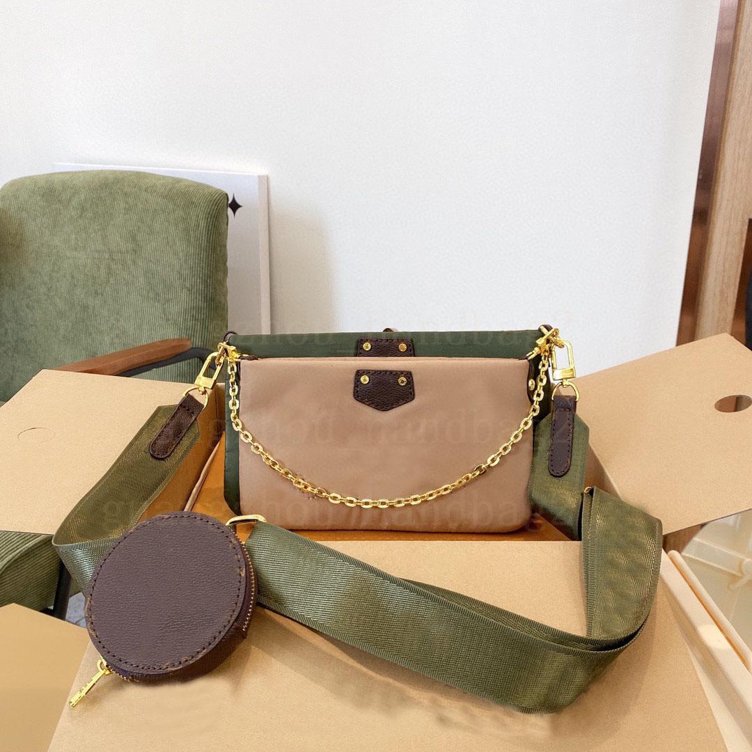 

Top Quality Women 3pcs Set Bags Favorite Multi Pochette Accessories Handbag Purse Designer Genuine Leather Flower Shoulder Crossbody Bags, Color1