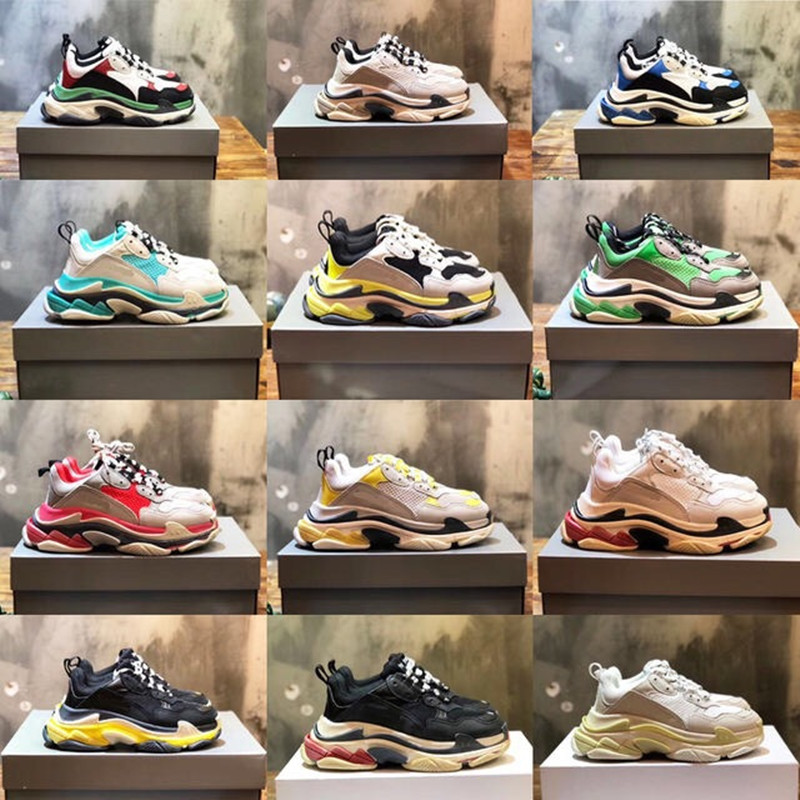 

Low Top Triple S Lace Up Sneaker Running Shoes Designer Men Women Platform Sneakers Black White Beige Dark Grey Green Pink Bred Trainers Jogging Walking Sport Dad Shoe, Fill postage