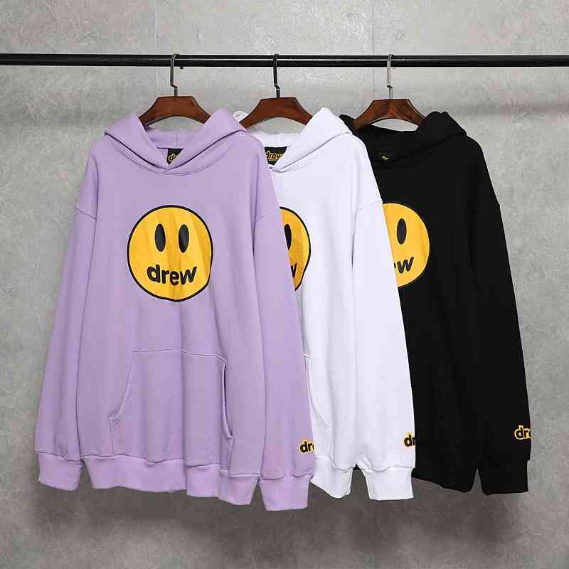 

Men' autumn winter hip hop men' and women' casual Hoodie drew smile face, White